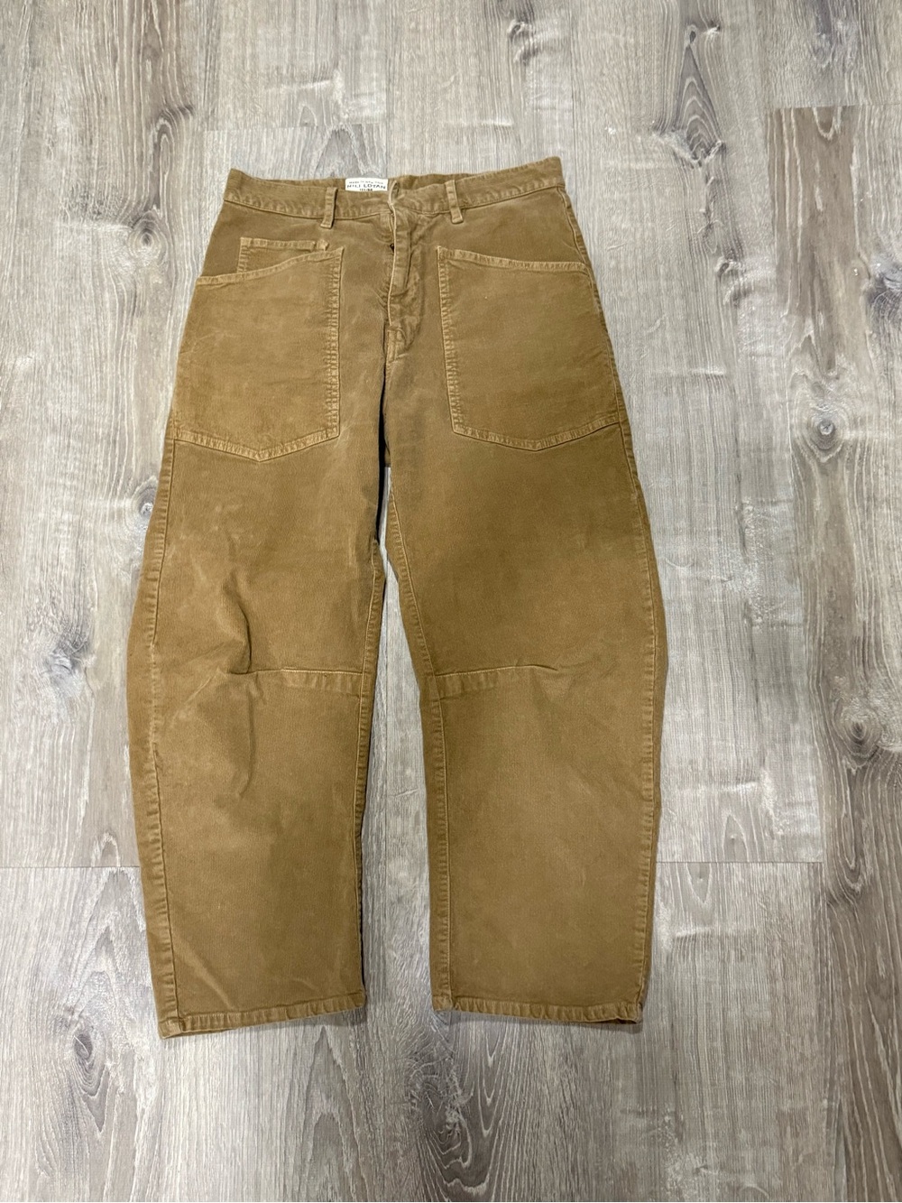 Nili Lotan Shon Corduroy Pant caramel 6 Cord Barrel Bow Leg - Picture 6 of 7
